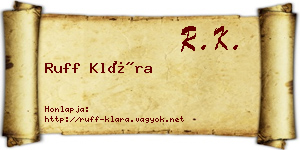 Ruff Klára névjegykártya
