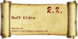 Ruff Klára névjegykártya