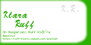 klara ruff business card